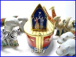 Royal Crown Derby Noah's Ark Elephants Giraffe Camel Zebra Hippo Ornaments Boxed