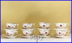 Royal Crown Derby Norfolk #A1217 dinnerware serve 8, raised flower, gold rim, 50