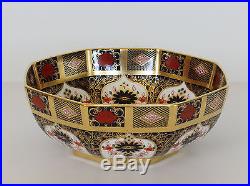 Royal Crown Derby OCTAGONAL BOWL Old Imari 1128 Solid Gold Band 1st Quality