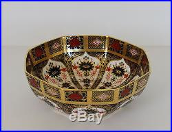 Royal Crown Derby OCTAGONAL BOWL Old Imari 1128 Solid Gold Band 1st Quality