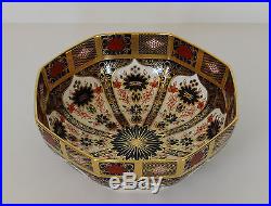 Royal Crown Derby OCTAGONAL BOWL Old Imari 1128 Solid Gold Band 1st Quality