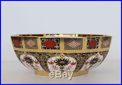 Royal Crown Derby OCTAGONAL BOWL Old Imari 1128 Solid Gold Band 1st Quality