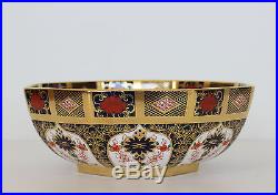 Royal Crown Derby OCTAGONAL BOWL Old Imari 1128 Solid Gold Band 1st Quality