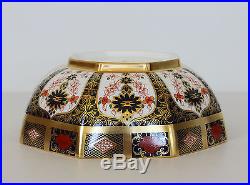 Royal Crown Derby OCTAGONAL BOWL Old Imari 1128 Solid Gold Band 1st Quality