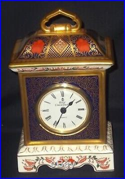 Royal Crown Derby OLD IMARI 1128 Mantle / Carriage Clock