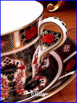 Royal Crown Derby OLD IMARI Breakfast Tea Cup & Saucer 1128 English Bone China