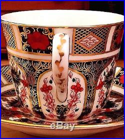 Royal Crown Derby OLD IMARI Breakfast Tea Cup & Saucer 1128 English Bone China
