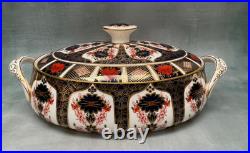 Royal Crown Derby OLD IMARI Covered Vegetable Serving Dish Bowl UNUSED 1128 1st