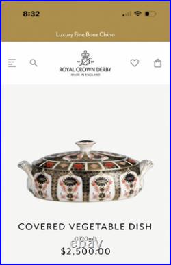 Royal Crown Derby OLD IMARI Covered Vegetable Serving Dish Bowl UNUSED 1128 1st