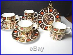 Royal Crown Derby OLD IMARI Demitasse Cup & Saucer, 4 Sets, 1st Quality