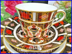 Royal Crown Derby OLD IMARI tea cup and saucer trio floral cobalt blue teacup