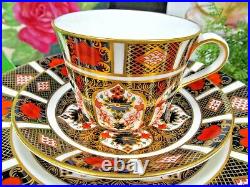Royal Crown Derby OLD IMARI tea cup and saucer trio floral cobalt blue teacup