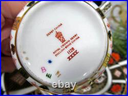 Royal Crown Derby OLD IMARI tea cup and saucer trio floral cobalt blue teacup