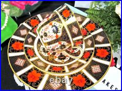 Royal Crown Derby OLD IMARI tea cup and saucer trio floral cobalt blue teacup Royal Crown Derby OLD IMARI tea cup and saucer trio floral cobalt blue teacup