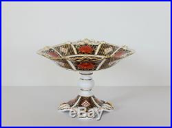 Royal Crown Derby OVAL COMPOTE Old Imari 1128 Dish on Pedestal 1st Quality