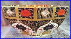 Royal Crown Derby Old Imari 1128, 11 1st Quality Solid Gold Band Octagonal Bowl