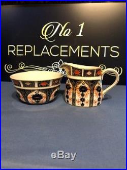 Royal Crown Derby Old Imari 1128 1st Quality Sugar Bowl And Milk Jug 1971