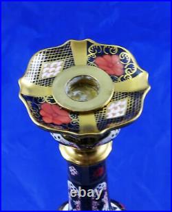 Royal Crown Derby Old Imari 1128 Candle Sticks Holders Circa1969 Excellent
