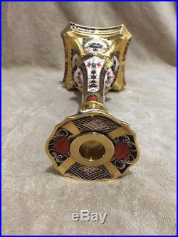 Royal Crown Derby Old Imari 1128 Candlestick 10 5/8 Inches