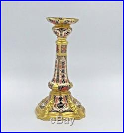 Royal Crown Derby Old Imari 1128 Candlestick Solid Gold Band 1st Quality