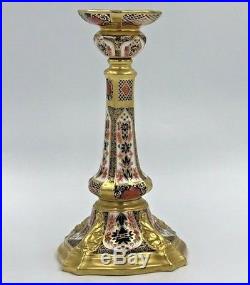 Royal Crown Derby Old Imari 1128 Candlestick Solid Gold Band 1st Quality