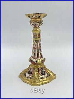 Royal Crown Derby Old Imari 1128 Candlestick Solid Gold Band 1st Quality