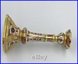 Royal Crown Derby Old Imari 1128 Candlestick Solid Gold Band 1st Quality