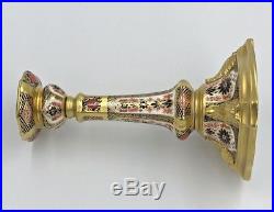 Royal Crown Derby Old Imari 1128 Candlestick Solid Gold Band 1st Quality