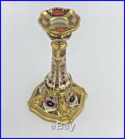 Royal Crown Derby Old Imari 1128 Candlestick Solid Gold Band 1st Quality