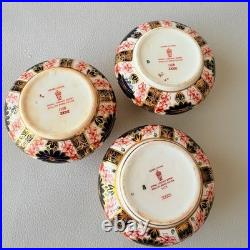 Royal Crown Derby Old Imari 1128 Cigarette Lighter Bases set of 3