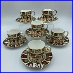 Royal Crown Derby Old Imari (1128)Coffee Can/Cup & Saucer Set Of 6 1st Quality