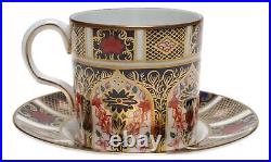 Royal Crown Derby Old Imari 1128 Coffee Cup Saucer Duo LXII 1999 c