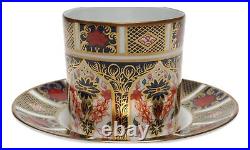 Royal Crown Derby Old Imari 1128 Coffee Cup Saucer Duo LXII 1999 c