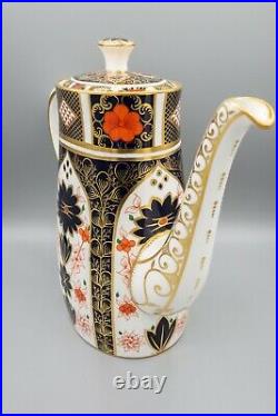 Royal Crown Derby Old Imari 1128 Coffee Pot and Lid FREE USA SHIPPING