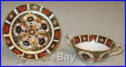 Royal Crown Derby Old Imari # 1128 Cream Soup Bowl and Saucer