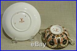 Royal Crown Derby Old Imari # 1128 Cream Soup Bowl and Saucer