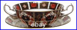 Royal Crown Derby Old Imari 1128 Cream Soup Cup Saucer Duo XLVIII 1995 b
