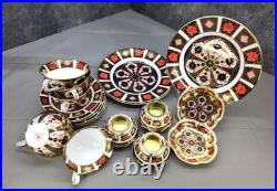 Royal Crown Derby Old Imari 1128 Cups & Saucers, Candle Holders plates