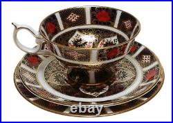 Royal Crown Derby Old Imari 1128 Elizabeth Tea Cup Saucer Plate Trio Rare