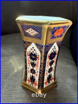 Royal Crown Derby Old Imari 1128 Full Gold Gilt Small 4.5 China Vase Xl X