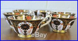 Royal Crown Derby Old Imari 1128 GOLD FOOTED Cups, SET OF 6