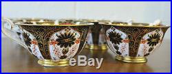 Royal Crown Derby Old Imari 1128 GOLD FOOTED Cups, SET OF 6