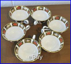 Royal Crown Derby Old Imari 1128 GOLD FOOTED Cups, SET OF 6