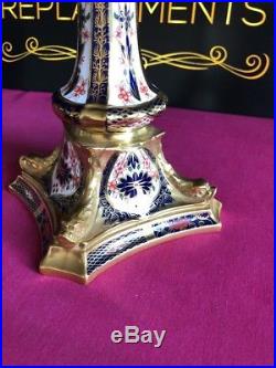 Royal Crown Derby Old Imari 1128 L 1987 1st Quality 10.5 Candlestick SGB