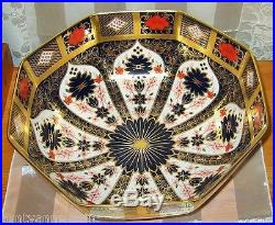 Royal Crown Derby Old Imari 1128 Large Octagon Fruit Bowl 10 7/8