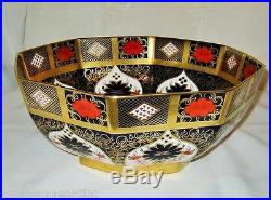 Royal Crown Derby Old Imari 1128 Large Octagon Fruit Bowl 10 7/8