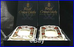 Royal Crown Derby Old Imari 1128 Pair Photo Frames In Original Satin Lined Boxes