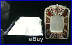 Royal Crown Derby Old Imari 1128 Pair Photo Frames In Original Satin Lined Boxes