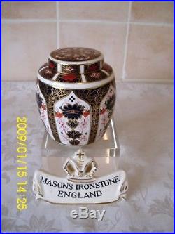 Royal Crown Derby Old Imari 1128 Pattern Ginger Jar 1st Quality 1981 XLIV