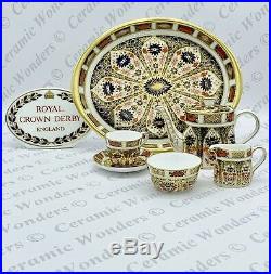 Royal Crown Derby Old Imari 1128 Rare Miniature Tea Set With Tray 1st Quality